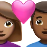 Couple With Heart: Woman, Man, Medium Skin Tone, Medium-Dark Skin Tone Emoji 👩🏽‍❤️‍👨🏾 image - Apple style