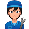 Mechanic: Medium-Light Skin Tone Emoji 🧑🏼‍🔧 image - Emojidex style