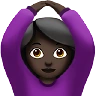 Woman Gesturing Ok: Dark Skin Tone Emoji 🙆🏿‍♀️ image - Apple style