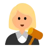 Woman Judge: Medium-Light Skin Tone Emoji 👩🏼‍⚖️ image - Tossface style