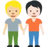 People Holding Hands: Medium-Light Skin Tone, Light Skin Tone Emoji 🧑🏼‍🤝‍🧑🏻 image - Twitter / X (Twemoji) style