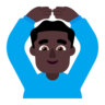 Man Gesturing Ok: Dark Skin Tone Emoji 🙆🏿‍♂️ image - Microsoft Classic 2D style