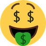 Emoji Pénz-száj arca 🤑 image - Skype style