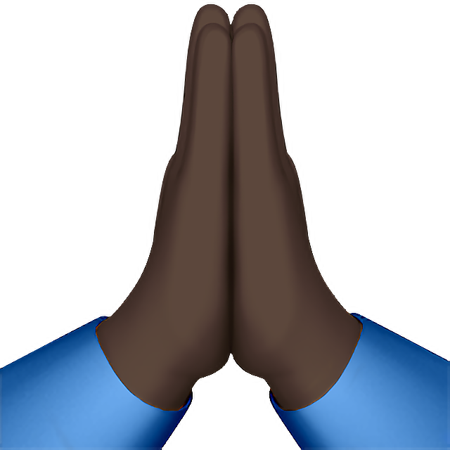 Folded Hands: Dark Skin Tone