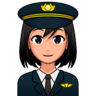 Woman Pilot: Medium-Light Skin Tone Emoji 👩🏼‍✈️ image - Emojidex style
