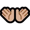 Open Hands: Medium-Light Skin Tone Emoji 👐🏼 image - Microsoft Windows 10 Segoe UI Emoji style