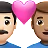 Couple With Heart: Man, Man, Light Skin Tone, Medium Skin Tone