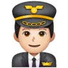 Man Pilot: Light Skin Tone Emoji 👨🏻‍✈️ image - Samsung style