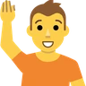 Personne heureuse une main en l’air Emoji 🙋 image - Skype style