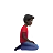 Man Kneeling Facing Right: Dark Skin Tone
