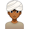 Man Wearing Turban: Medium-Dark Skin Tone Emoji 👳🏾‍♂️ image - Emojidex style