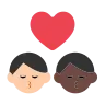 Kiss: Man, Man, Light Skin Tone, Dark Skin Tone Emoji 👨🏻‍❤️‍💋‍👨🏿 image - Tossface style