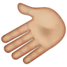Leftwards Hand: Medium-Light Skin Tone Emoji 🫲🏼 image - WhatsApp style