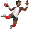 Man Playing Handball: Medium-Dark Skin Tone Emoji 🤾🏾‍♂️ image - Apple style