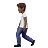 Person Walking: Medium-Dark Skin Tone