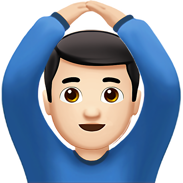 Man Gesturing Ok: Light Skin Tone