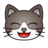 Rosto sorridente de gato com olhos sorridentes Emoji 😸 image - Emojidex style