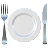 Gabel und Messer mit Platte