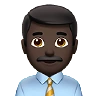 Man Office Worker: Dark Skin Tone Emoji 👨🏿‍💼 image - Apple style