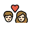 Kiss: Light Skin Tone Emoji 💏🏻 image - OpenMoji style