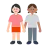 Women Holding Hands: Light Skin Tone, Medium Skin Tone