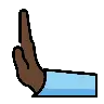 Leftwards Pushing Hand: Dark Skin Tone Emoji 🫷🏿 image - OpenMoji style