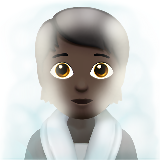 Person In Steamy Room: Dark Skin Tone