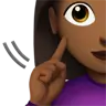 Deaf Woman: Medium-Dark Skin Tone Emoji 🧏🏾‍♀️ image - Apple style