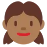 Girl: Medium-Dark Skin Tone Emoji 👧🏾 image - Twitter / X (Twemoji) style