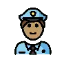 Man Police Officer: Medium Skin Tone Emoji 👮🏽‍♂️ image - OpenMoji style