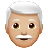 Man: Medium-Light Skin Tone, White Hair