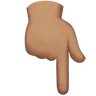 Backhand Index Pointing Down: Medium Skin Tone Emoji 👇🏽 image - Apple style
