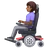 Woman In Motorized Wheelchair: Medium-Dark Skin Tone