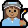 Woman Factory Worker: Medium Skin Tone Emoji 👩🏽‍🏭 image - Microsoft Windows 10 Segoe UI Emoji style