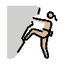 Woman Climbing: Medium-Light Skin Tone Emoji 🧗🏼‍♀️ image - OpenMoji style