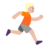 Person Running Facing Right: Medium-Light Skin Tone