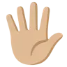 Hand With Fingers Splayed: Medium-Light Skin Tone Emoji 🖐🏼 image - Google Noto Color style