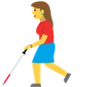 Woman With White Cane Emoji 👩‍🦯 image - Skype style