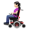 Woman In Motorized Wheelchair: Light Skin Tone Emoji 👩🏻‍🦼 image - Apple style