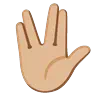 Vulcan Salute: Medium-Light Skin Tone Emoji 🖖🏼 image - Google Noto Color Animated style