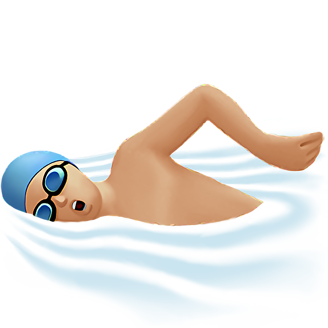 Man Swimming: Medium-Light Skin Tone