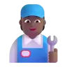 Mechanic: Medium-Dark Skin Tone Emoji 🧑🏾‍🔧 image - Microsoft 3D Fluent style