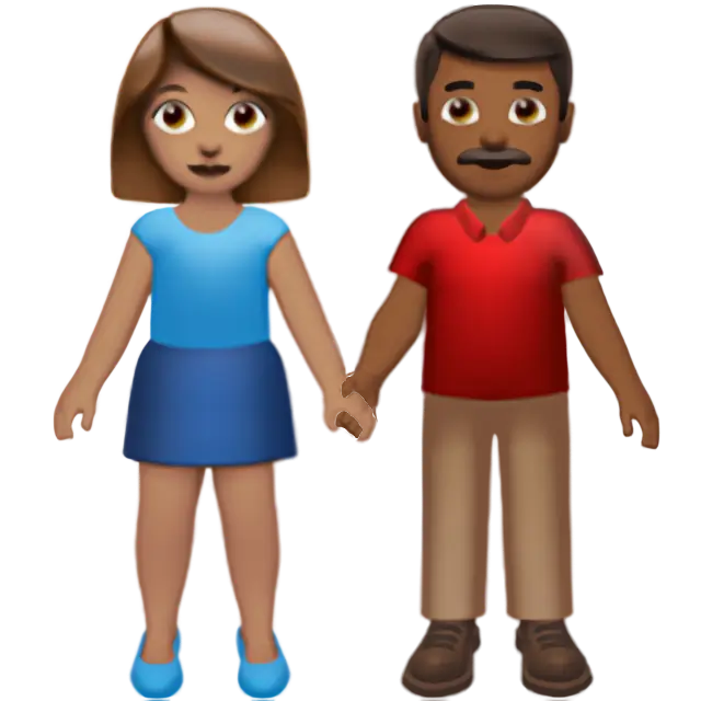 Woman And Man Holding Hands: Medium Skin Tone, Medium-Dark Skin Tone