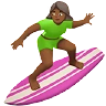 Woman Surfing: Medium-Dark Skin Tone Emoji 🏄🏾‍♀️ image - Apple style