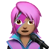 Woman Singer: Medium Skin Tone Emoji 👩🏽‍🎤 image - Apple style