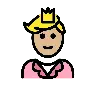 Prince: Medium-Light Skin Tone Emoji 🤴🏼 image - OpenMoji style