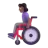 Woman In Manual Wheelchair: Medium-Dark Skin Tone
