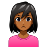 Woman Pouting: Medium-Dark Skin Tone Emoji 🙎🏾‍♀️ image - Emojidex style