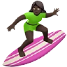 Woman Surfing: Dark Skin Tone Emoji 🏄🏿‍♀️ image - Apple style