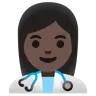 Woman Health Worker: Dark Skin Tone Emoji 👩🏿‍⚕️ image - Google Noto Color style